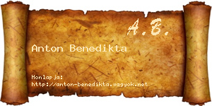 Anton Benedikta névjegykártya